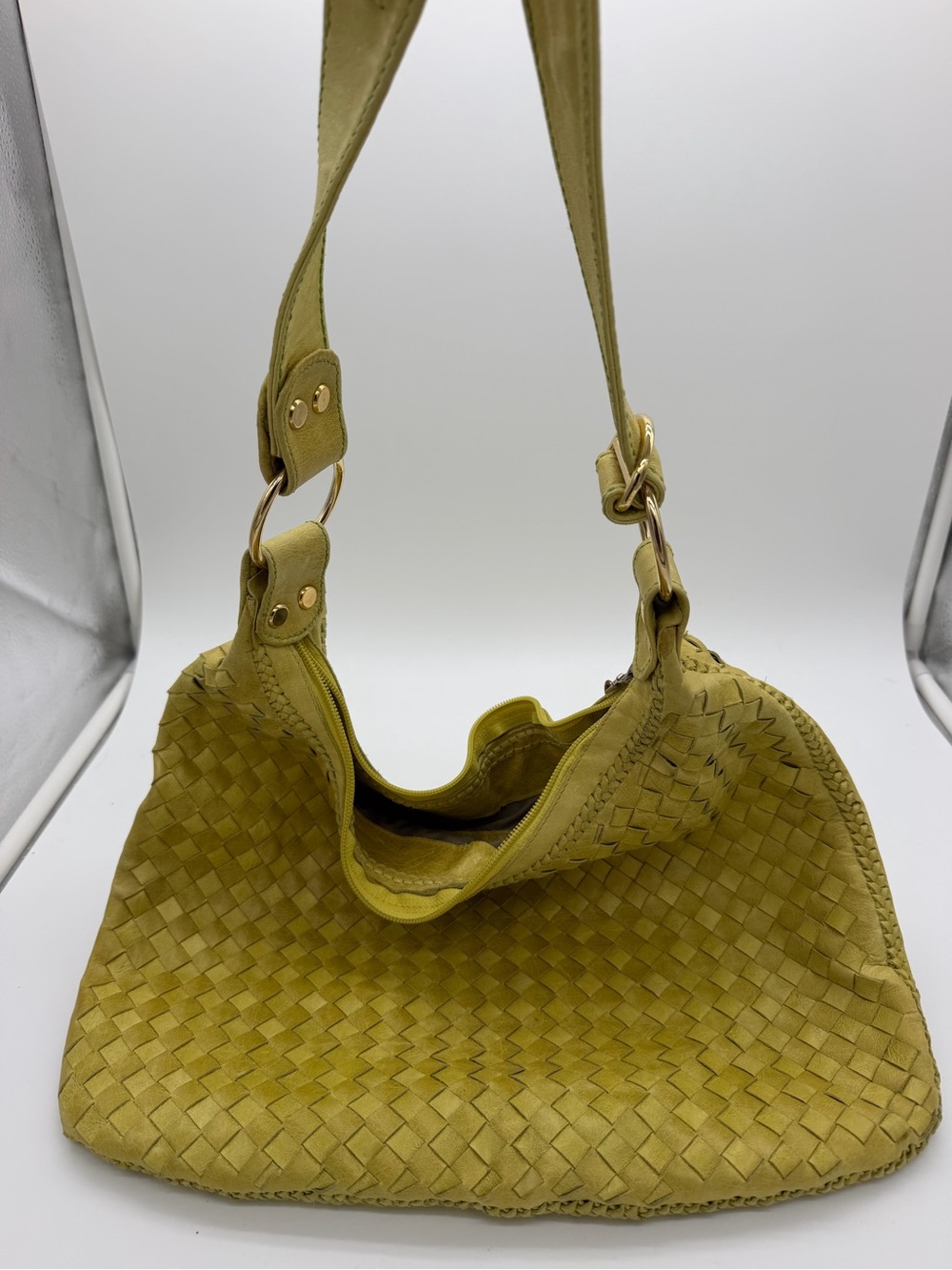Woven Shoulder Bag in Olive Green by (Unknown) - Picture 6 of 6